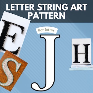 String art pattern printable - pattern, template tutorial for string art letter J
