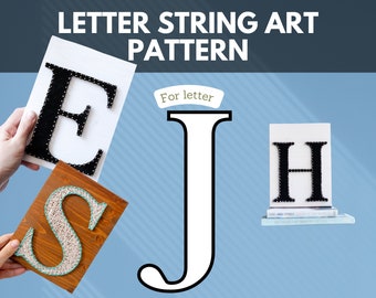 String Art Pattern - Letter J Template