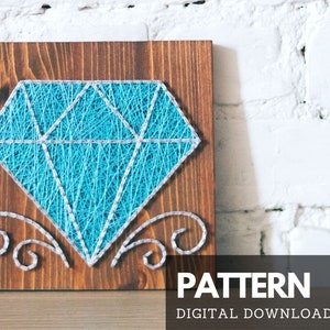 String art pattern printable - Diamond gem string art pattern with instructions and tips