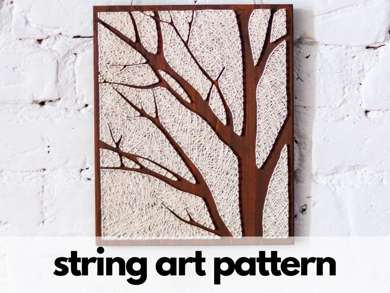 Tree Silhouette String Art Pattern Printable Tree String - Etsy