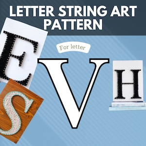 String art pattern printable - pattern, template tutorial for string art letter V