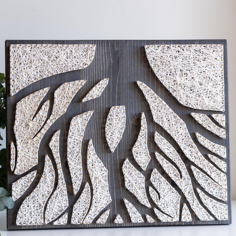 String Art Pattern - Tree Roots Silhouette Template - Etsy