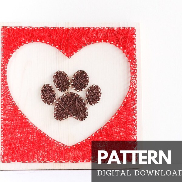 String Art Heart Paw - Etsy