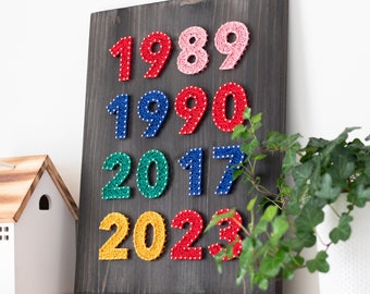 Custom Years Wall Art Sign - Personalized Milestone Gift for Mom or Dad - Unique Birthday or Anniversary Gift for Her - New Home Gift