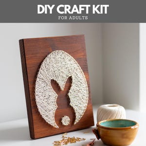 String Art Kit for Adults – Simple Bunny and Egg DIY Craft Kit
