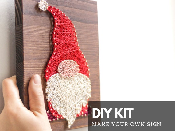 Gnome String Art Kit, DIY Adult Teen Christmas Holiday Craft Project, Gnome  String Art DIY Art Kit for Adults, Kids, Craft Kit for Holidays. 