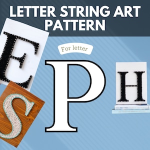 Padrão de string art para impressão - padrão, tutorial de modelo para string art letra P