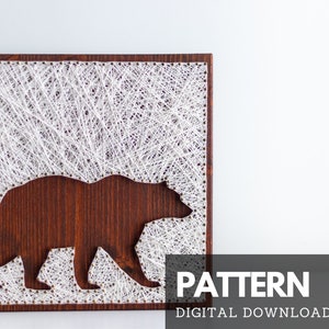 Bear silhouette string art pattern