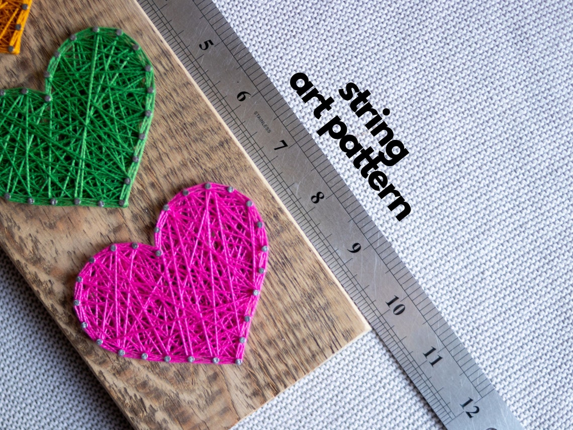 string art pattern printable 3 heart string art pattern etsy