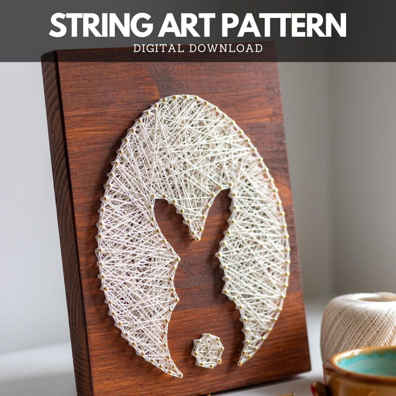 String Art-patroon: sjabloon voor eenvoudige paashaas en eieren afbeelding 1