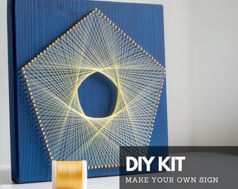 Do it yourself string art craft kit for adults, geometric DIY handmade wall decor for home