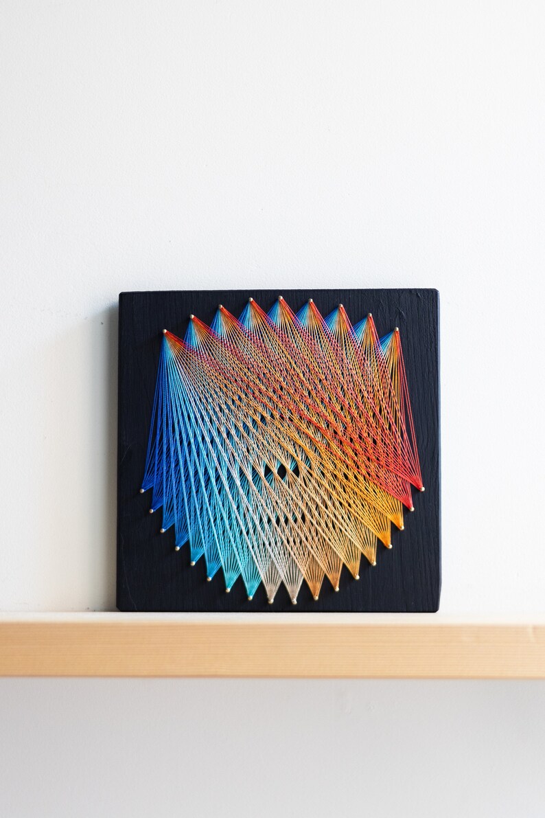 Geometric Fractal String Art Wall Hanging Etsy