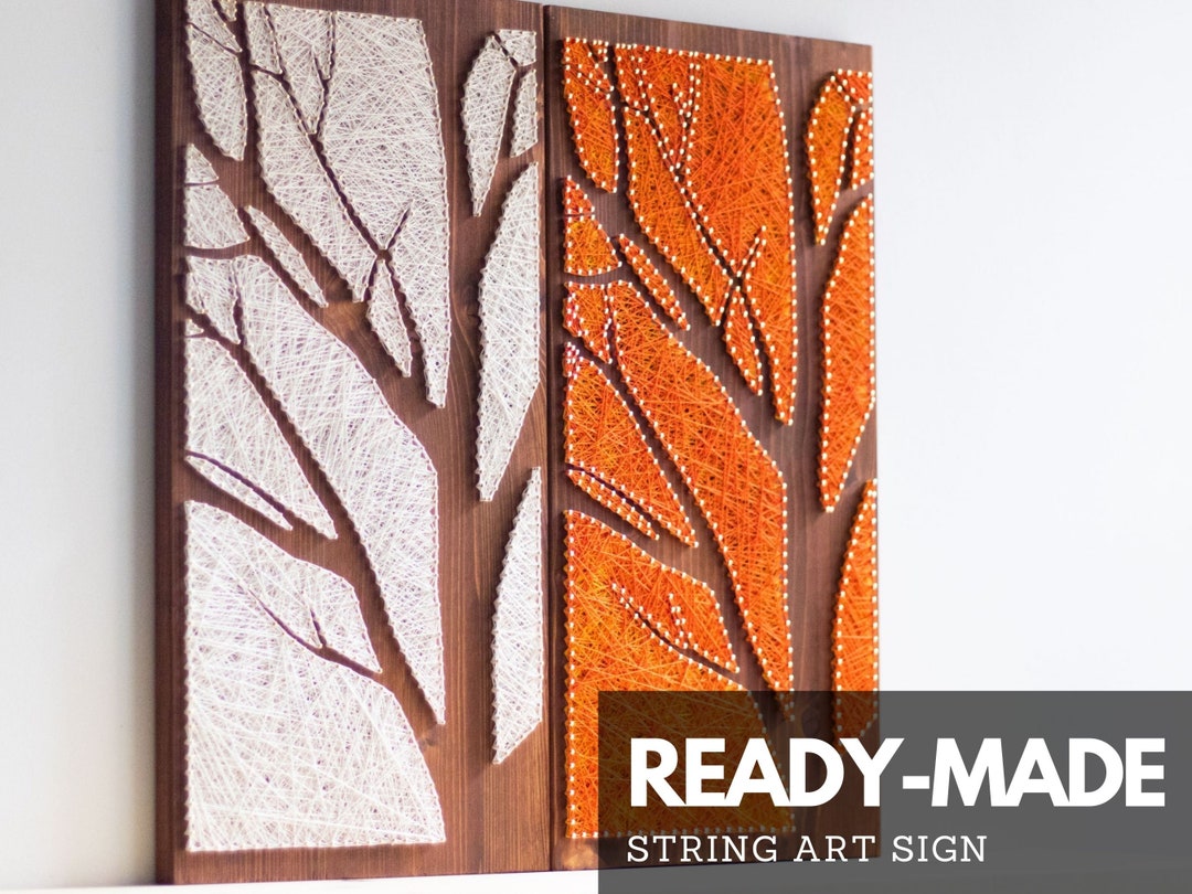 DIY String Art Kit, Large Wooden Abstract Geometric Wall Decor