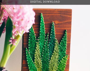 String Art Pattern - Aloe Vera Template