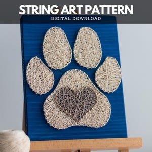 Wzór na sznurku – szablon z łapą psa i sercem