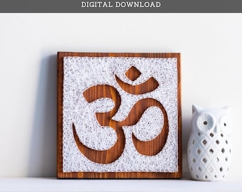 String Art Pattern - Om Symbol Template