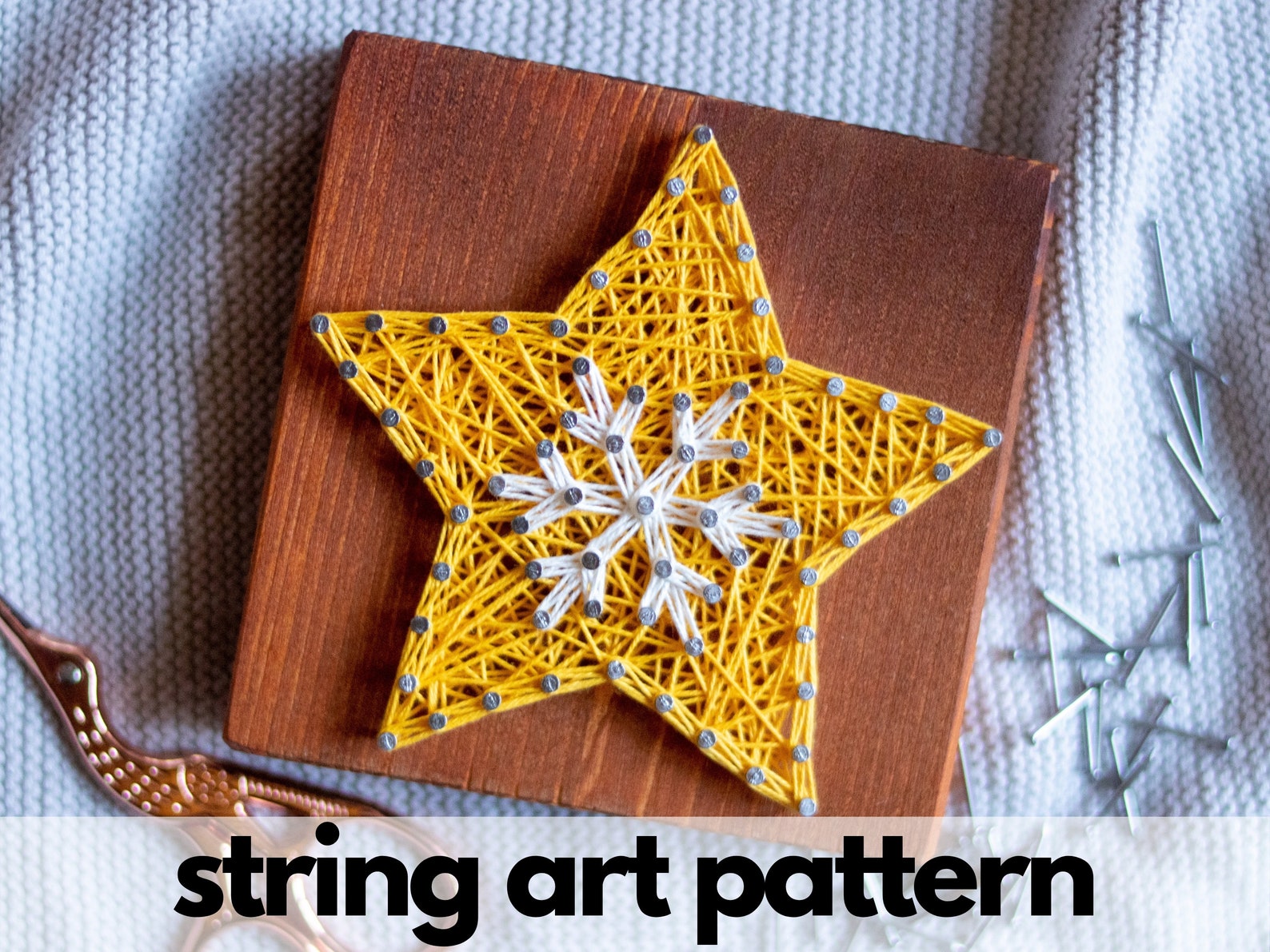 String Art Pattern Printable Star String Art Pattern for Etsy