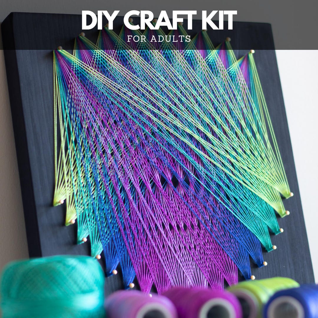 String Design Peacock Peacock DIY Craft Kit for Adults – Colorful String Art Kit, Mindful ...