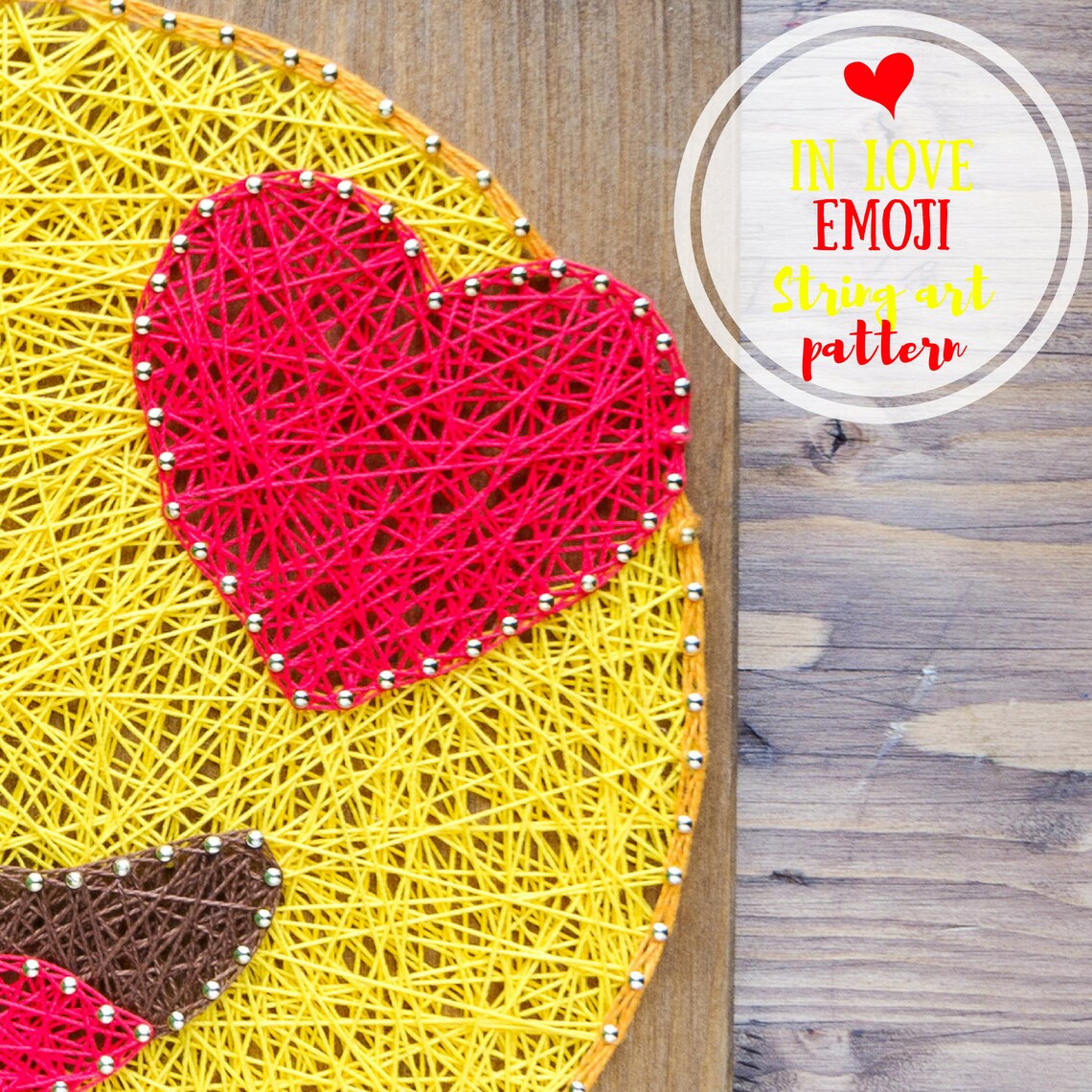 Love Emoji DIY string art pattern | Etsy