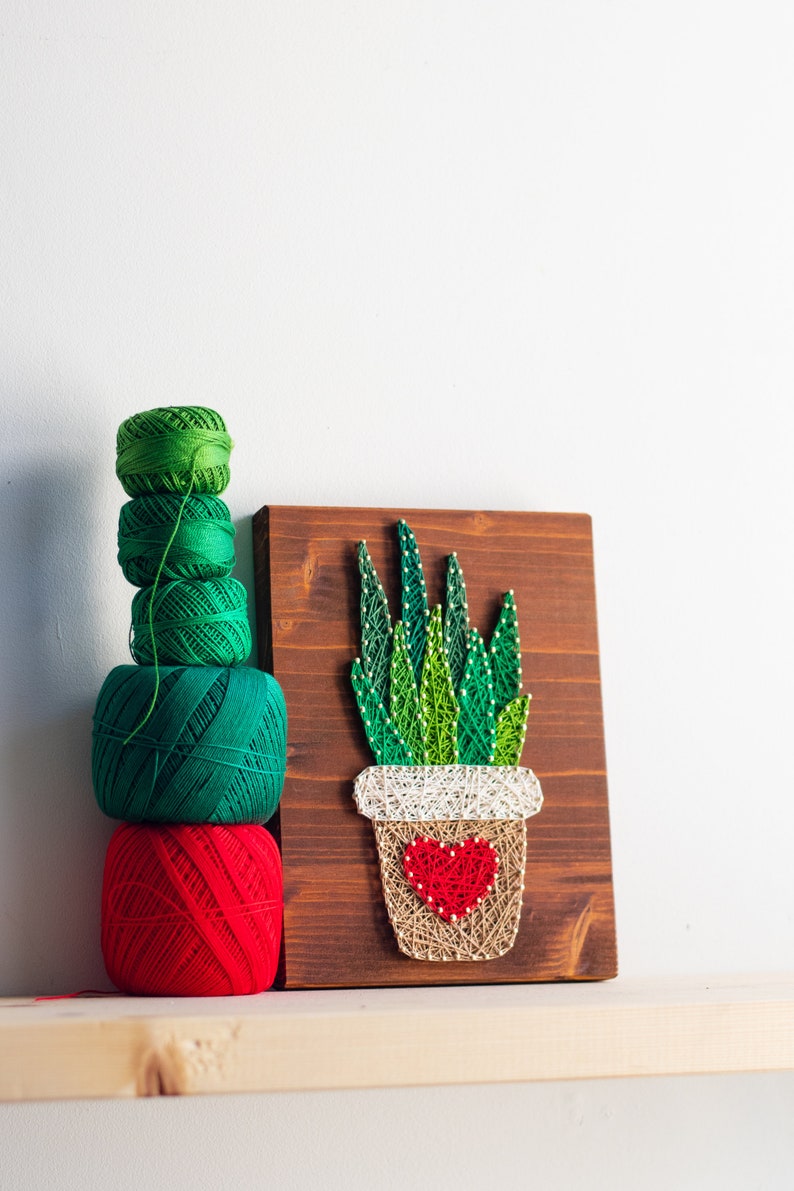 Succulent Cacti wall art decor colorful and modern plant Etsy