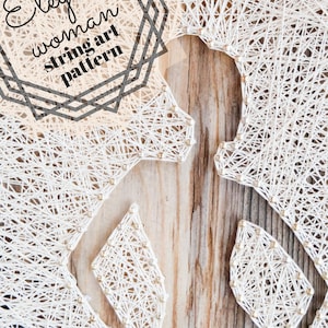 String Art Pattern Printable - Lady Woman Silhouette DIY String Art ...