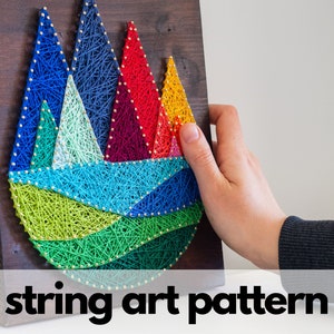 Colorful Mountains String Art Pattern Printable - Geometric Mountains ...