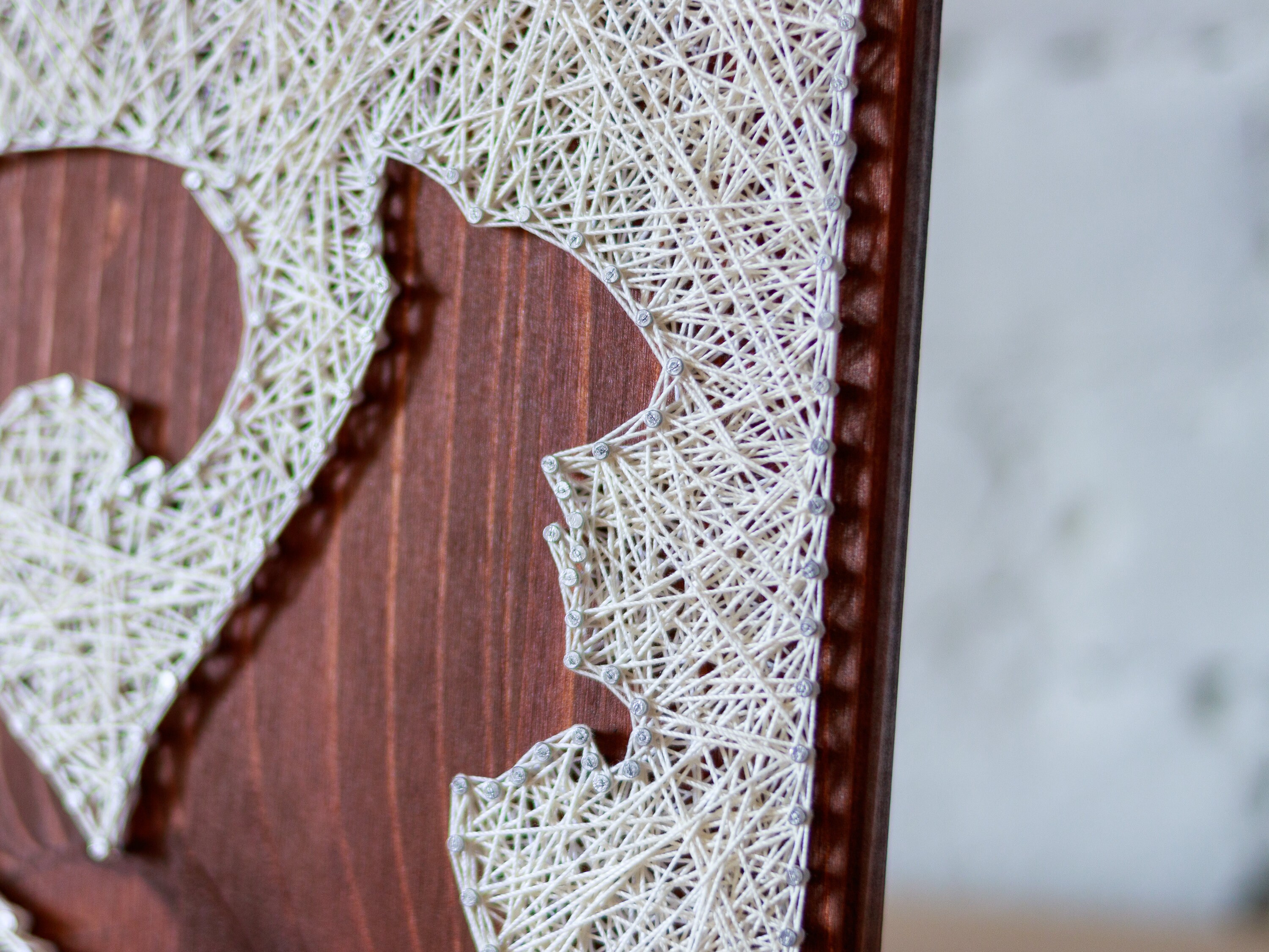 String art squirrel sign cute wood wall art for neutral | Etsy