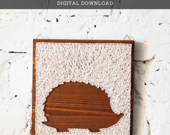 String Art Pattern - Forest Hedgehog Template