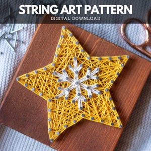 String Art Muster - Kleiner Stern und Schneeflocke