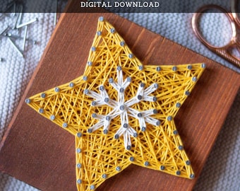 String Art Pattern - Small Star and Snowflake Template