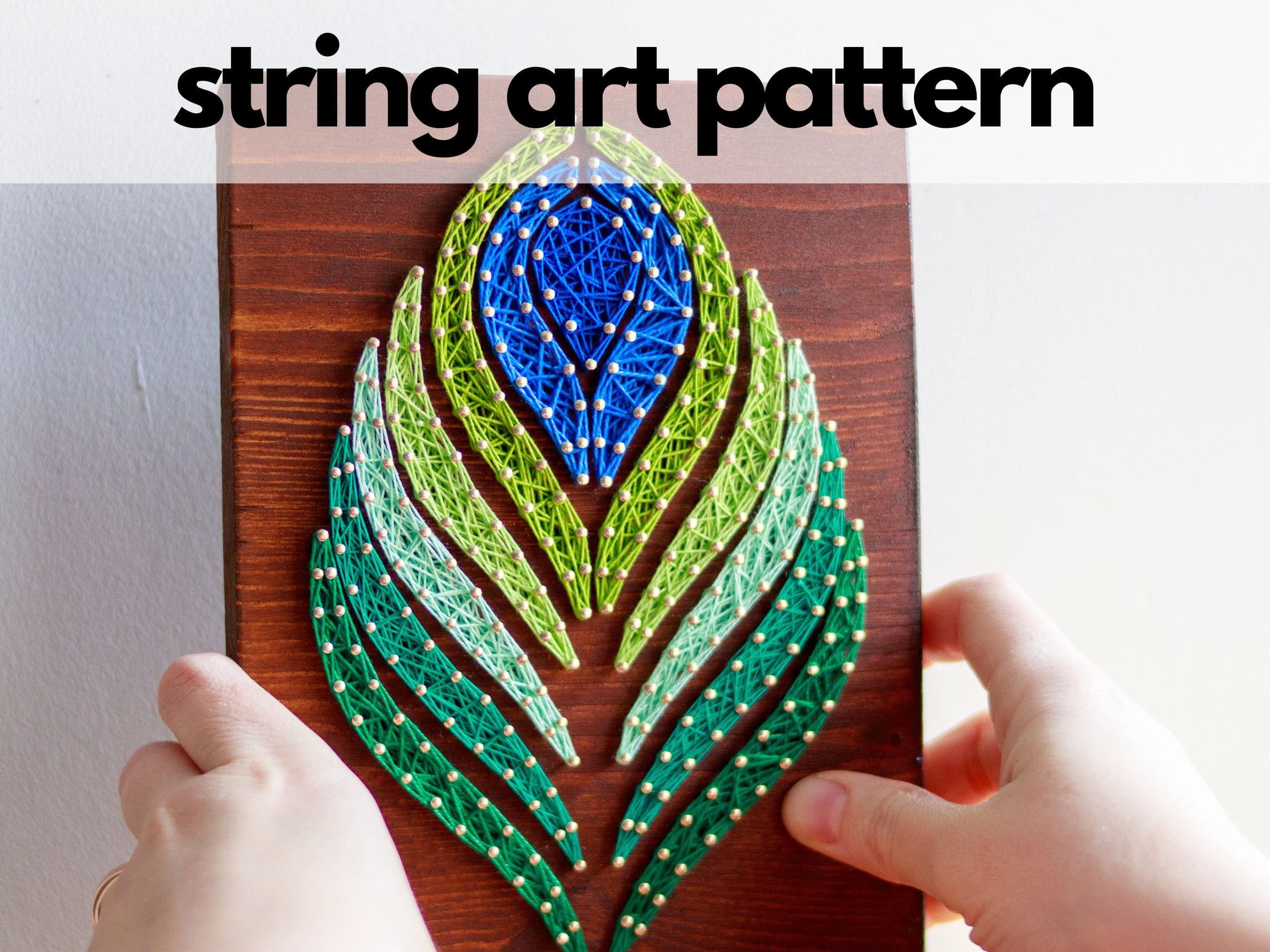 String Design Peacock String Art Pattern - Peacock Feather Template - Etsy