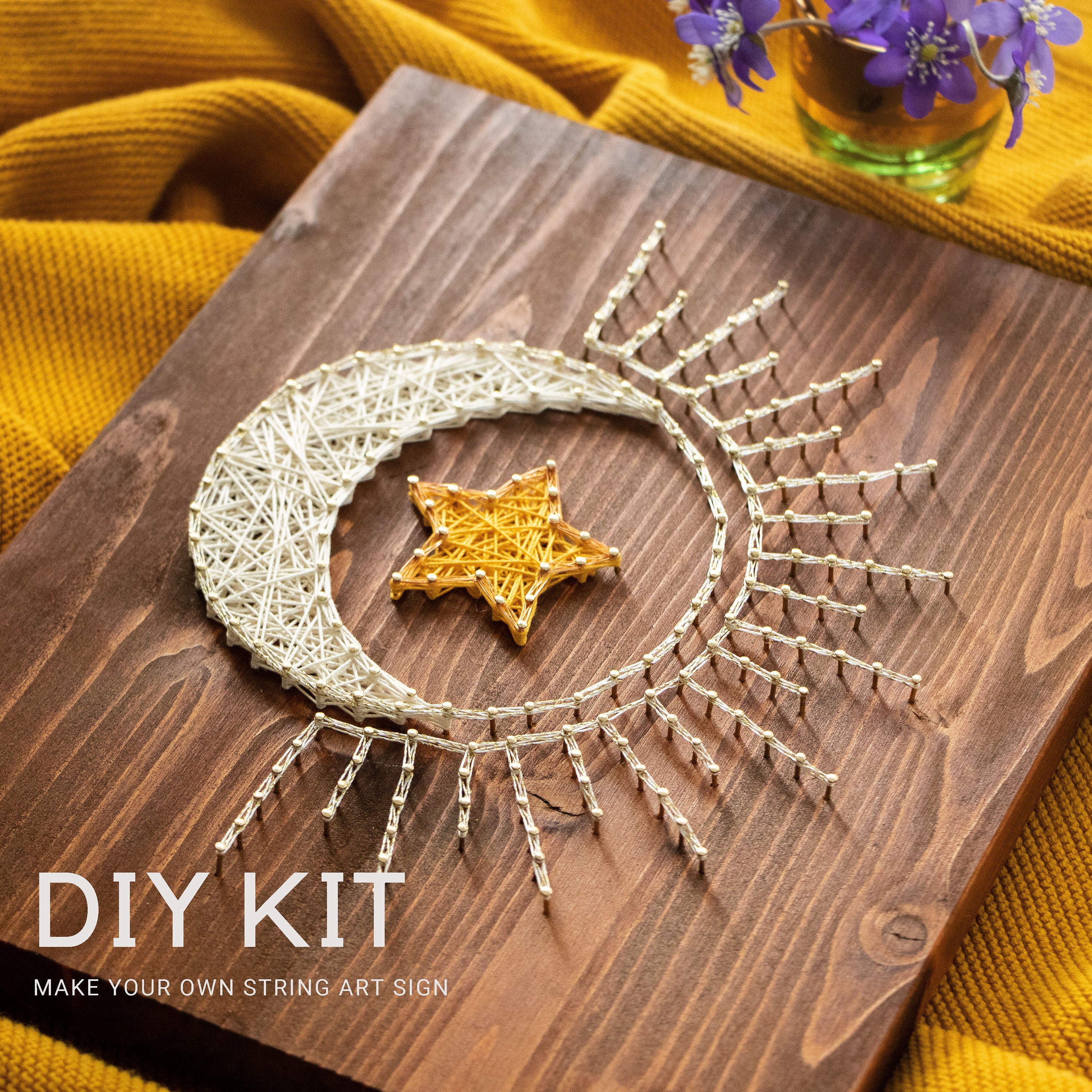 Diy Craft Kit For Adults And Kids Sun Moon Star String Art Etsy Uk Diy Craft Kit For Adults And Kids Sun Moon Star String Art Etsy Uk