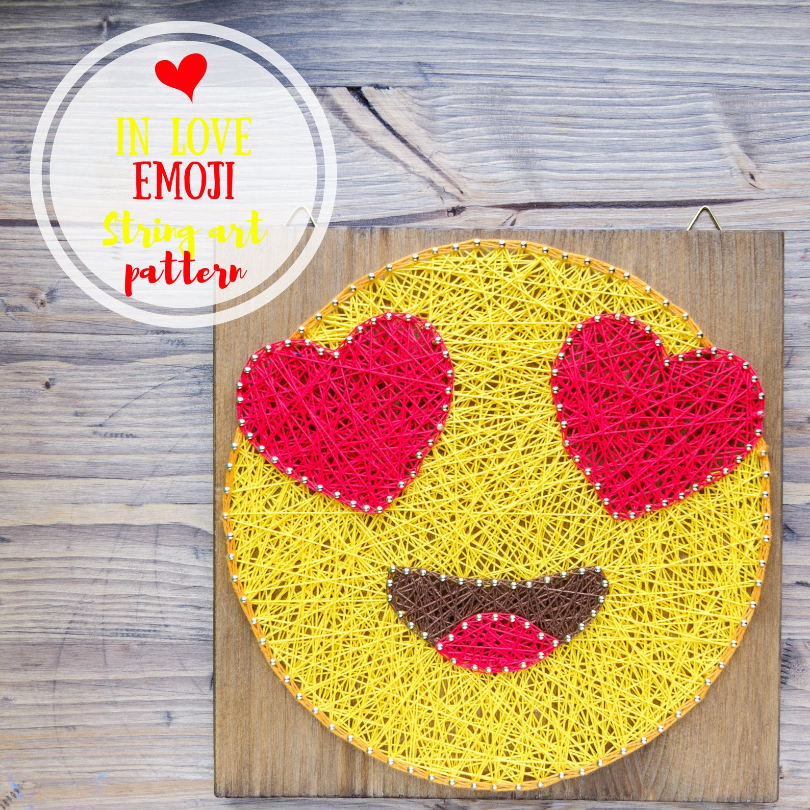 String art pattern printable Love Emoji DIY string art Etsy