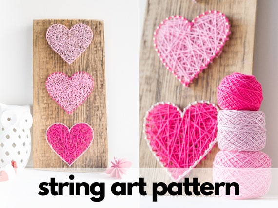 string art pattern printable hearts diy string art pattern with instructions