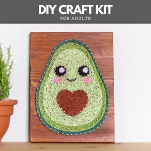 String Art Kit for Adults – Avocado with Heart Shaped Pit DIY Craft Kit