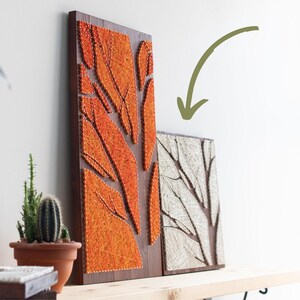 Modello di arte con stringhe - Modello di sagoma di albero immagine 4
