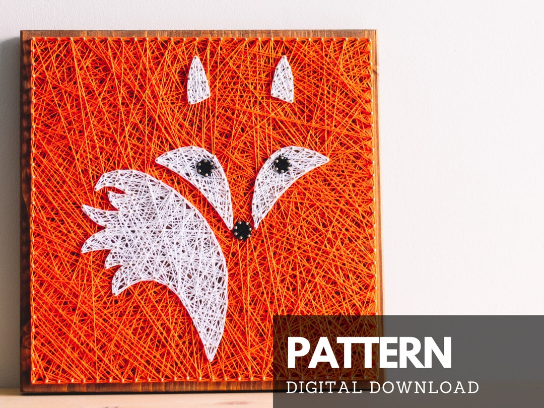 Fox Face String Art Pattern Printable Woodland Fox String Art Pattern