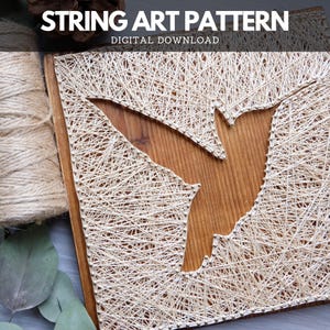 String Art Pattern – Hummingbird Silhouette Template (Printable PDF)