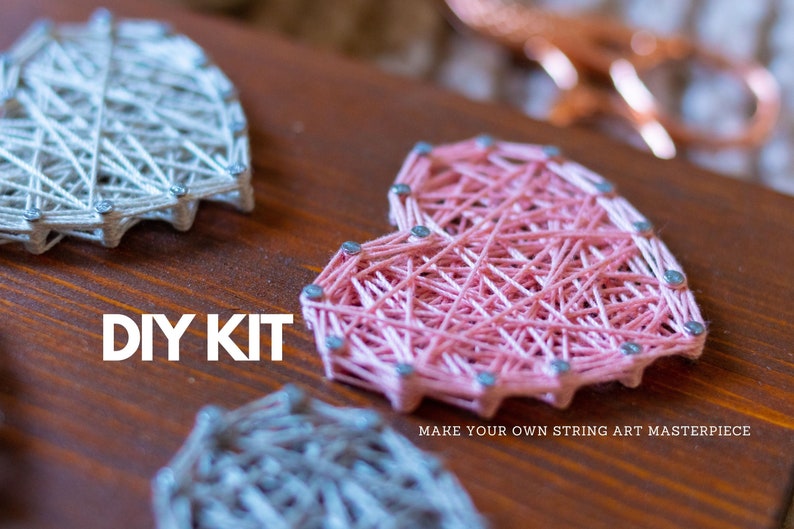 wall hanging string art kits for adults tweens and kids Valentines day heart string art sign decor DIY art kit for kids and adults