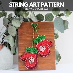 String Art Pattern - Winter Mittens Template