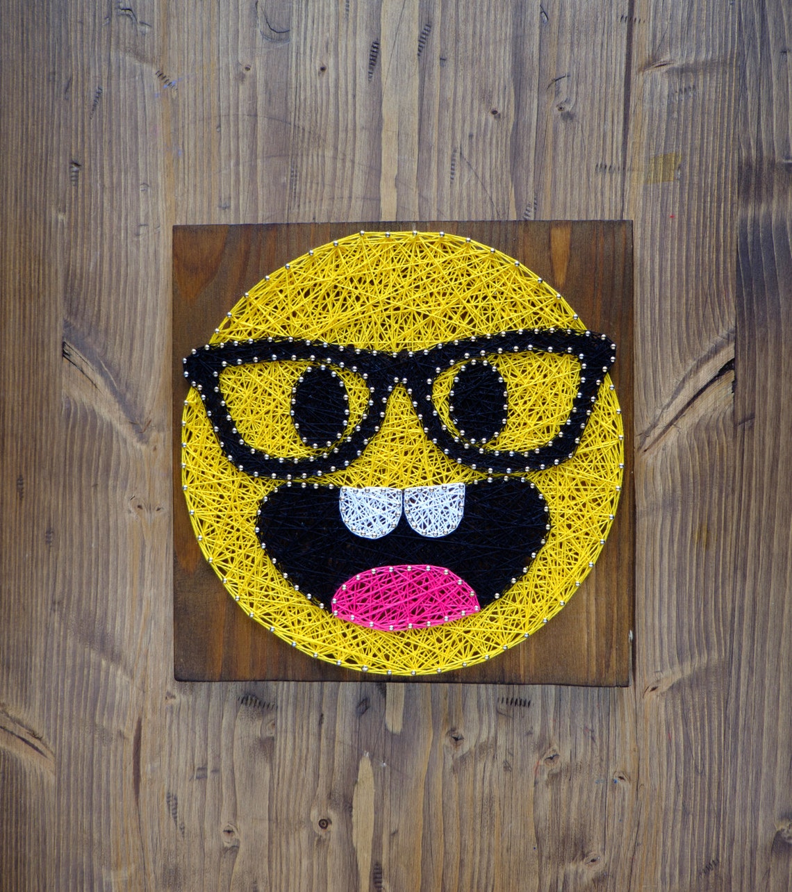 Modern Emoji String Art Wall Decor smarty pants yellow emoji | Etsy