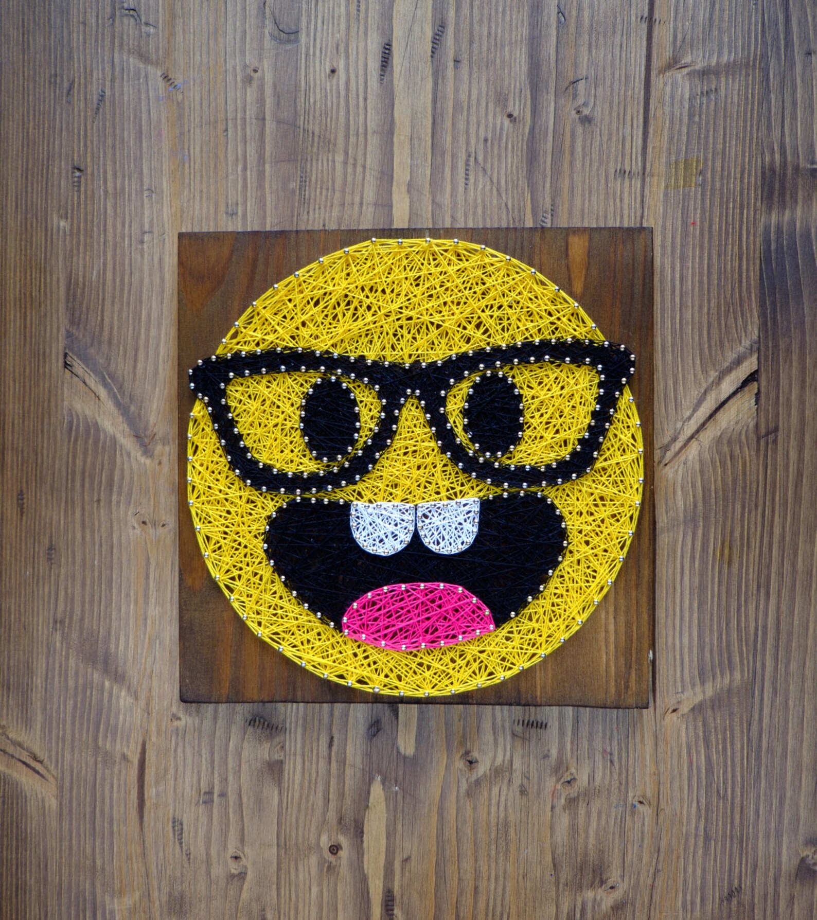 Modern Emoji String Art Wall Decor smarty pants yellow emoji Etsy