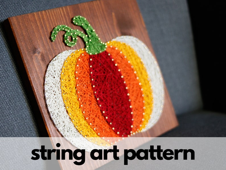 String Art Pattern Printable Pumpkin String Art Pattern With Etsy