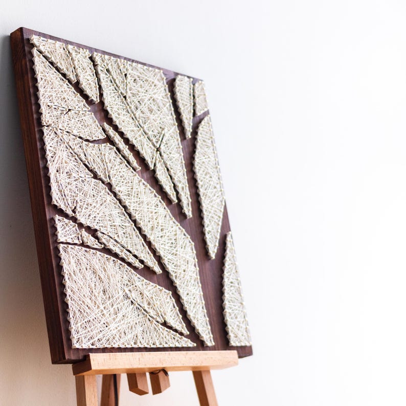 Modello di arte con stringhe - Modello di sagoma di albero immagine 3