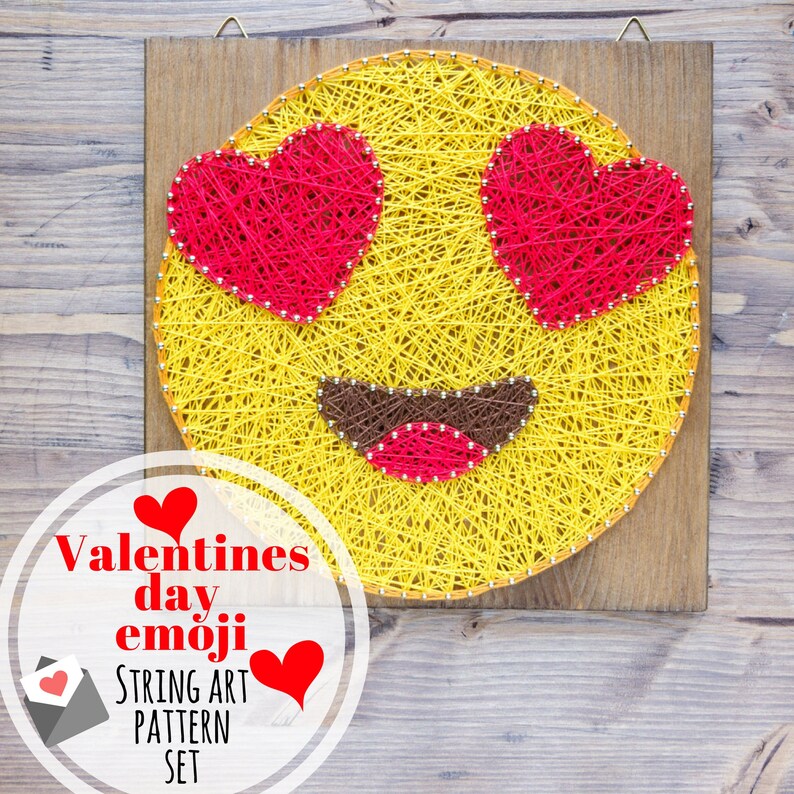 Emoji DIY string art pattern set Etsy