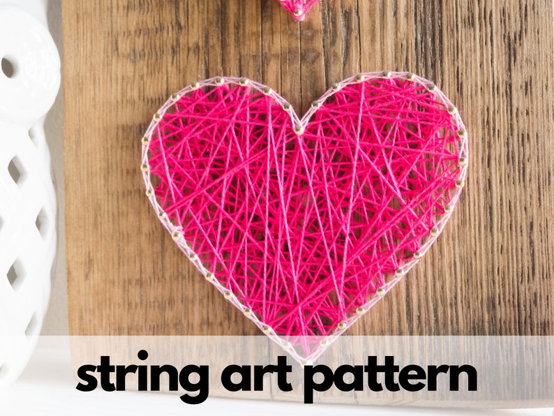 Heart String Art Printable Pattern 3 Hearts DIY String Art - Etsy