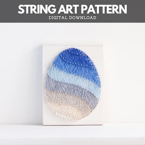 String Art Pattern - Easter Egg String Template image 1