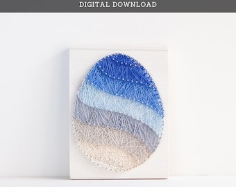 String Art Pattern - Easter Egg String Template