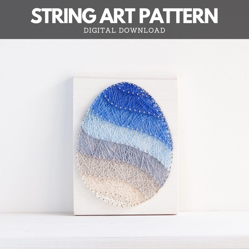 String Art Pattern - Easter Egg String Template image 1