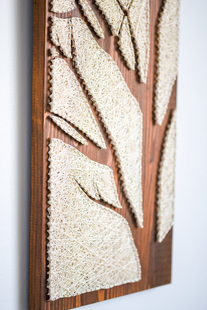 Tree string art silhouette modern minimalist wall decoration Etsy